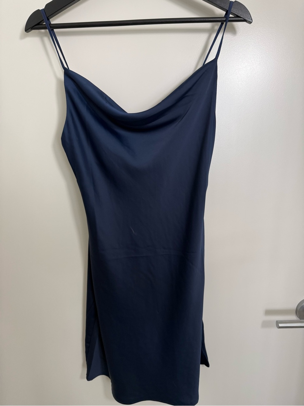 Urban Outfitters Navy Cowl Neck Midi Slip Dress